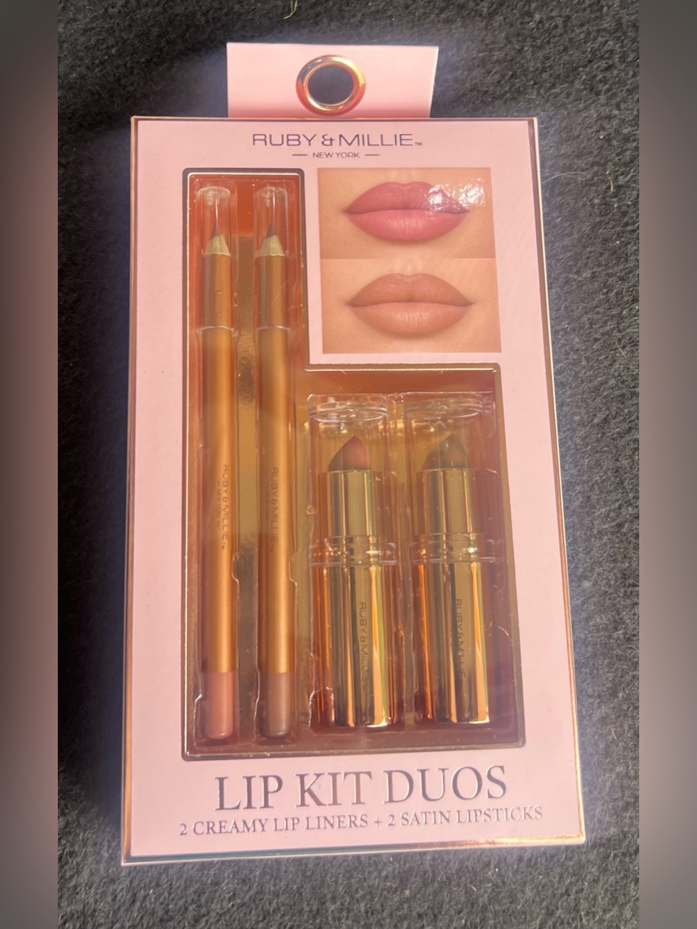 Ruby & Millie  Lip Kit Duos - 2 Creamy Lip Liners + 2 Satin Lipsticks